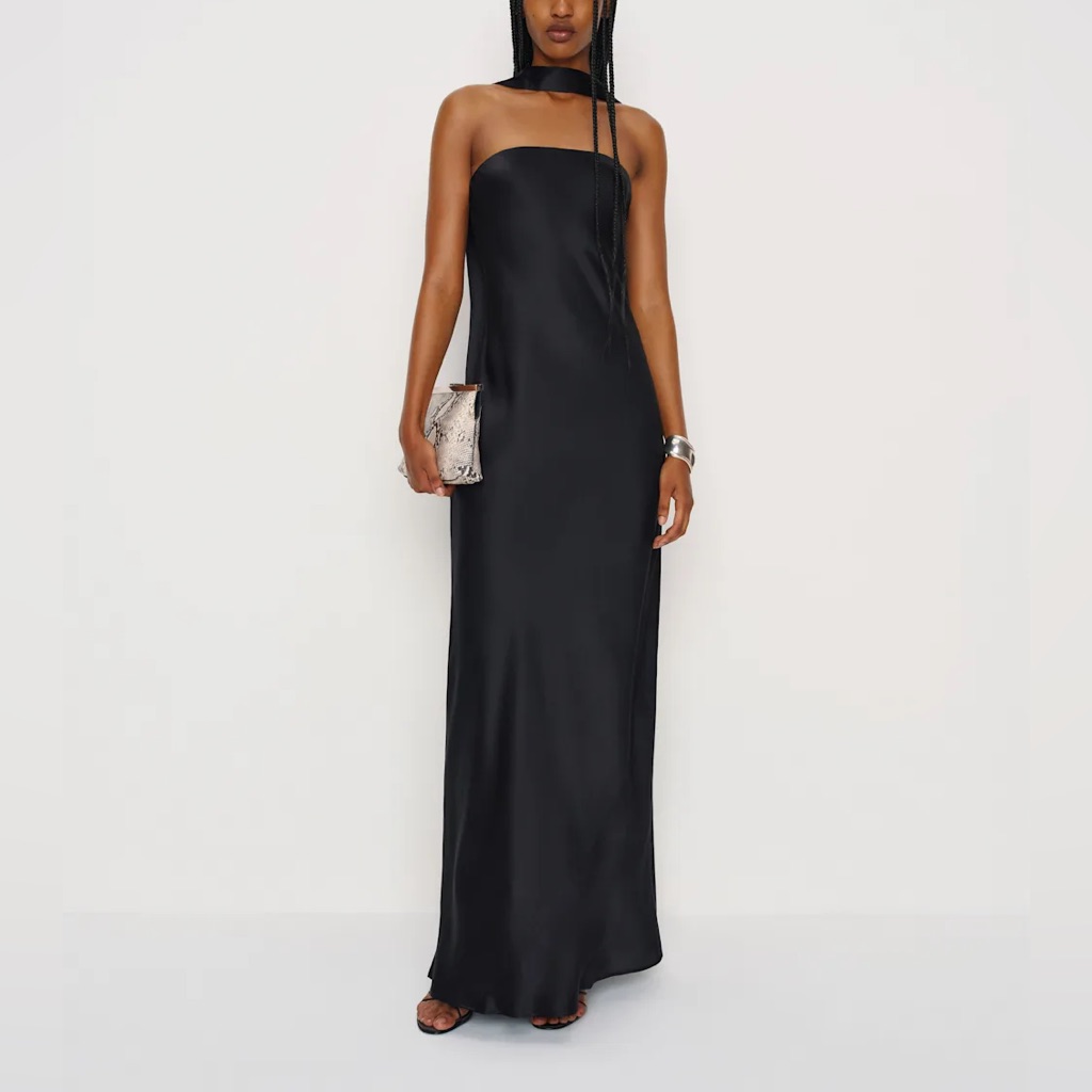 Reformation Oren Silk Dress In Black, Nwot, Never Worn, No Flaws.